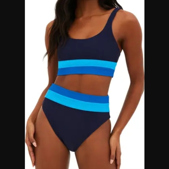New  BEACHRIOT  HEIDI COLORBLOCK  HIGH WAIST  BIKINI  BOTTOM - Picture 2 of 8